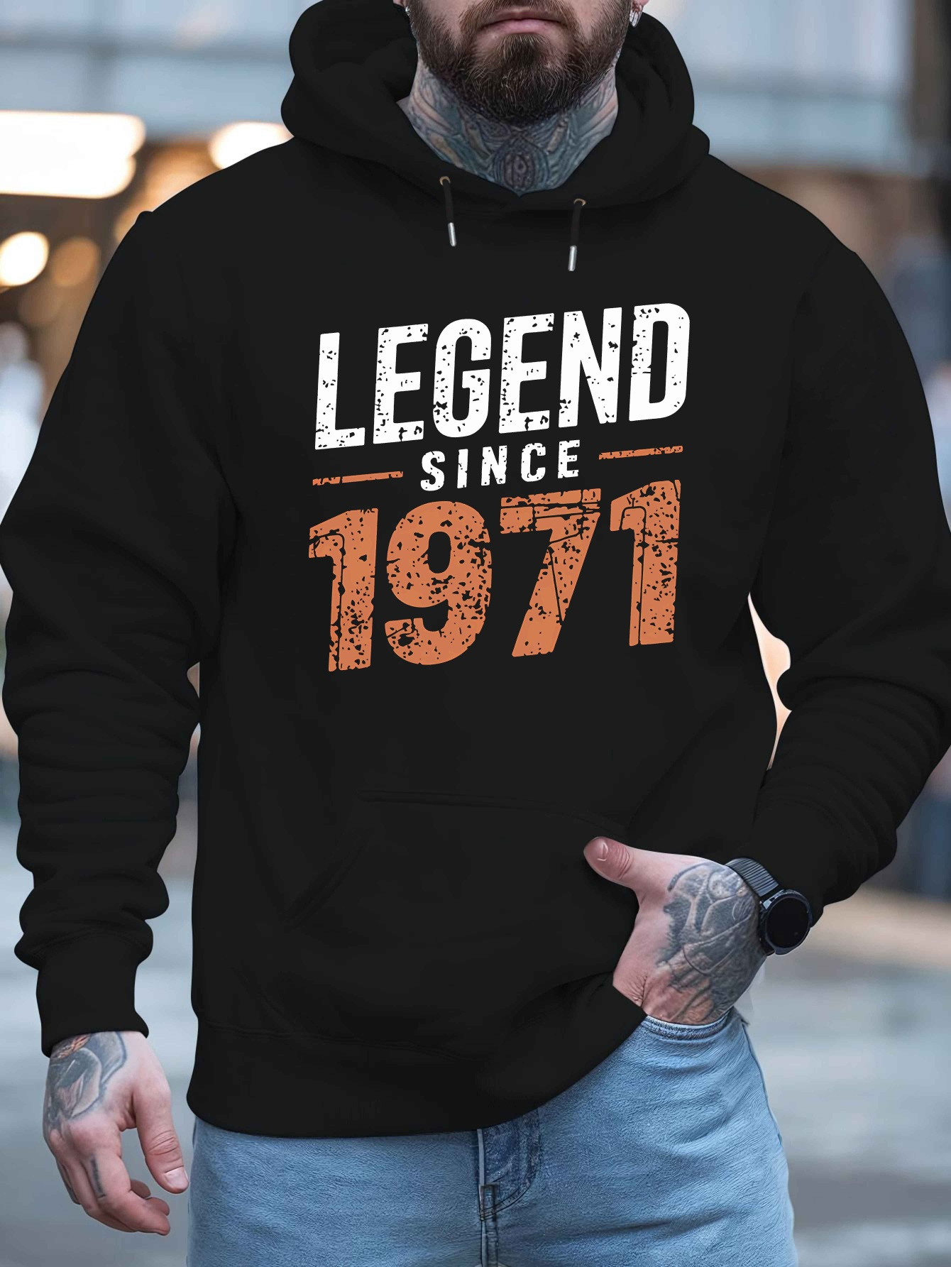 Street Fashion Guys - Dappy Guy Legend Since 1971 新しいファッショナブルなメンズプリント秋と冬のベルベットスウェットシャツ、ed