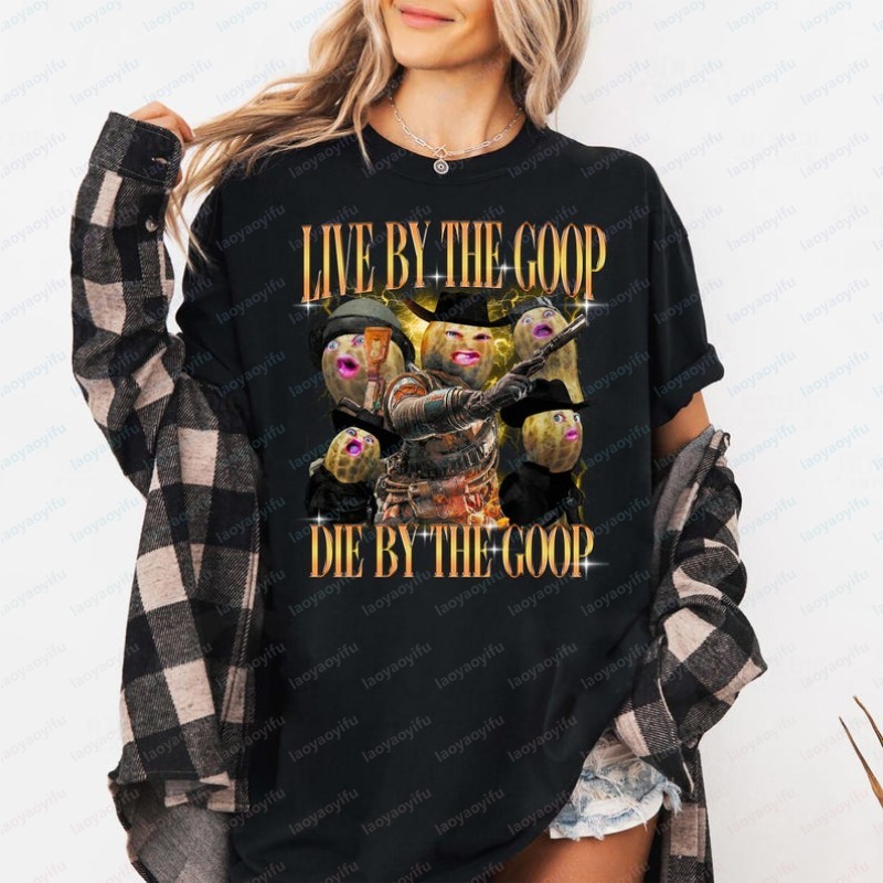 Street Fashion Game - 焼けたピーナッツ GOOP シャツファッションユーモアスタイルゲーム愛好家 Tシャツレトロトレンドクールストリート Tシャツ綿男性女性半袖