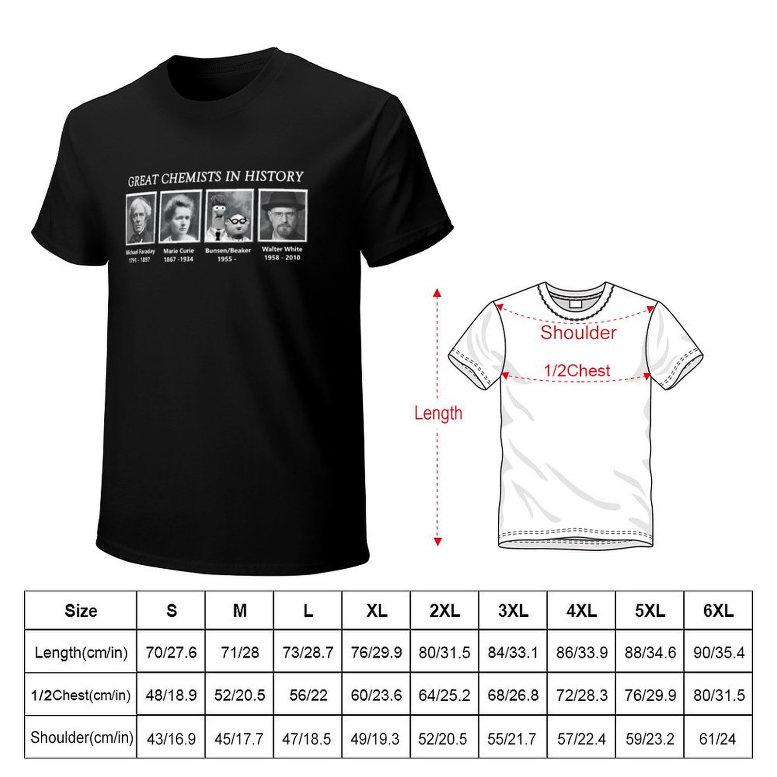 歴代の偉大な化学者 Tシャツ ストリートファッション カジュ - Street Fashion History のレビューと価格
