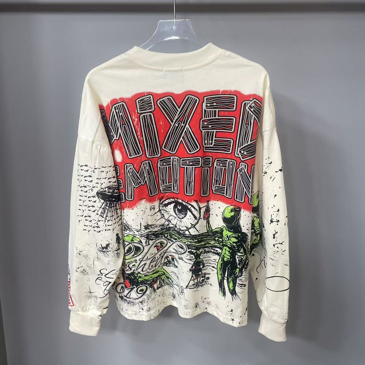高品質デザイナー MIXED-EMOTION 長袖Tシャツ  - Street Fashion Tshirt のレビューと価格