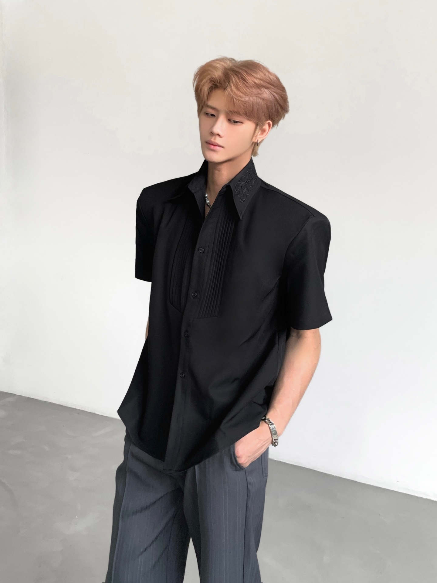 エーステーラーズ 重刺繍入り半袖メンズシャツ おしゃれな都会 - Urban Street Fashion Photography のレビューと価格