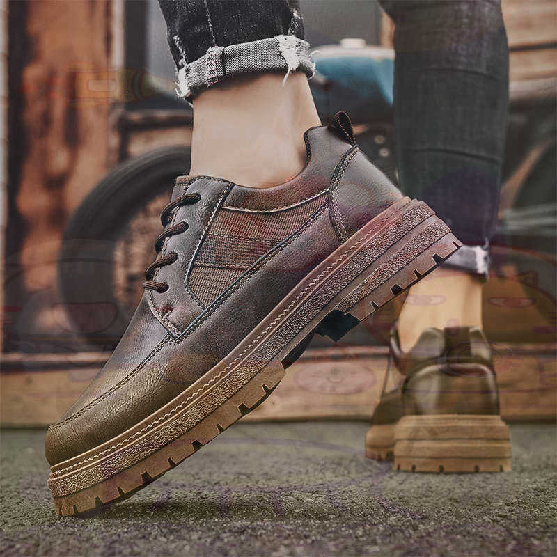 ダーク天然皮革ファッショントレーナーテニスメンズスニーカーフ - Street Fashion Guys のレビューと価格