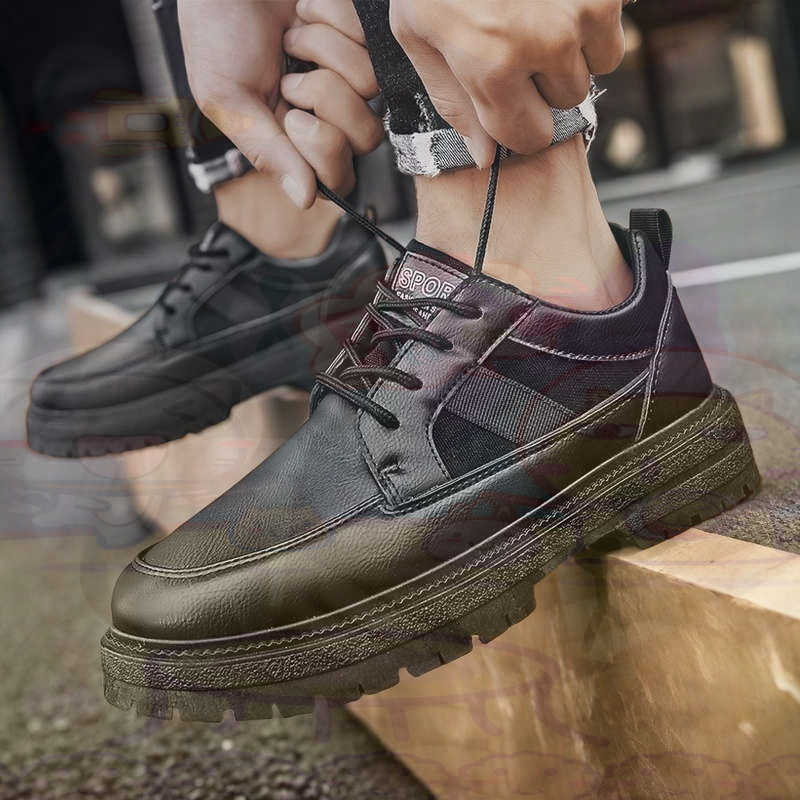 ダーク天然皮革ファッショントレーナーテニスメンズスニーカーフ - Street Fashion Guys のレビューと価格