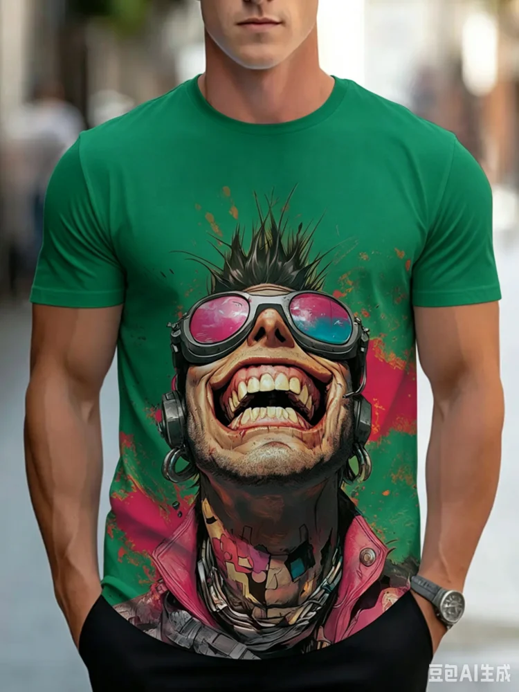トレンドクールクレイジーヒップスターガイ明るいプリントメンズ - Street Fashion Guys のレビューと価格