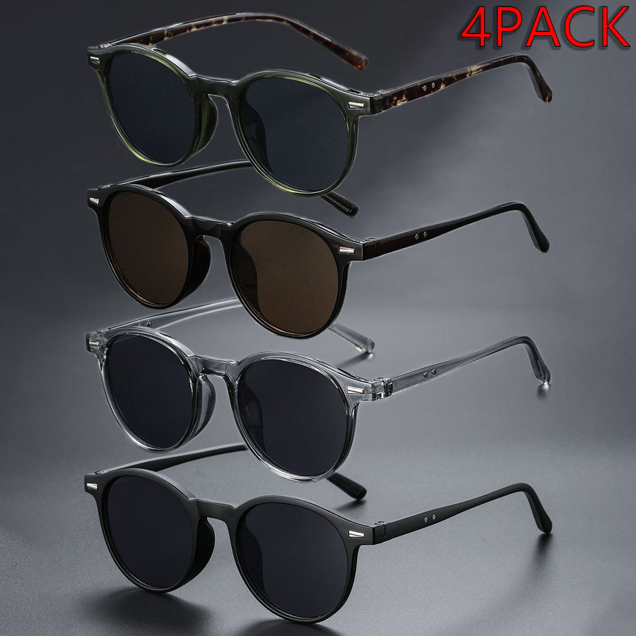 4 パック ファッション ラウンド フレーム トレンディ メ - Street Fashion Photography のレビューと価格