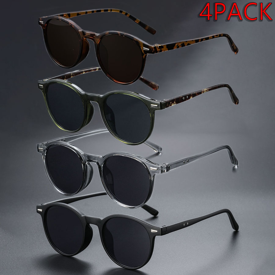 4 パック ファッション ラウンド フレーム トレンディ メ - Street Fashion Photography のレビューと価格