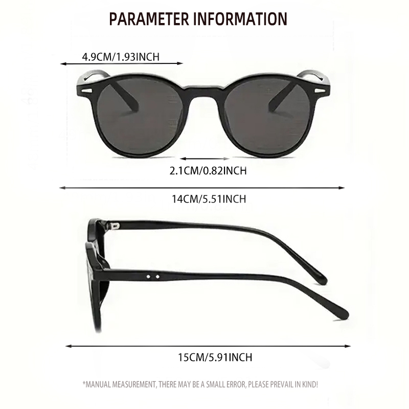 4 パック ファッション ラウンド フレーム トレンディ メ - Street Fashion Photography のレビューと価格