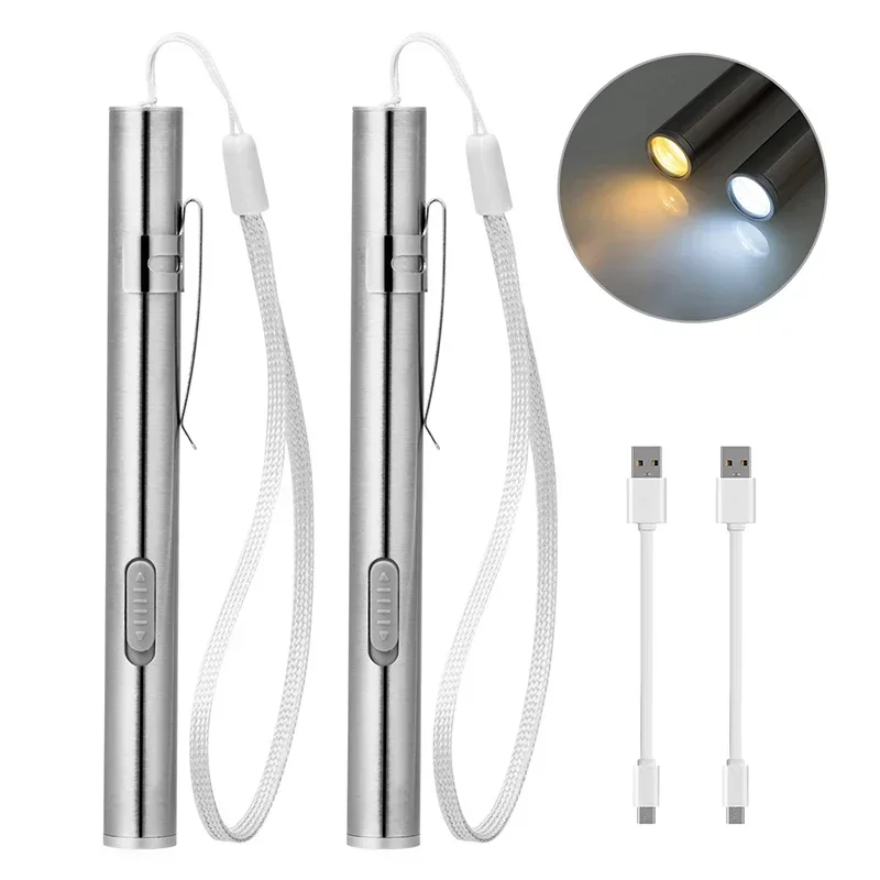 ミニペン型USB充電式懐中電灯ステンレス鋼ポケットトーチ屋外 - Street Fashion Blog のレビューと価格
