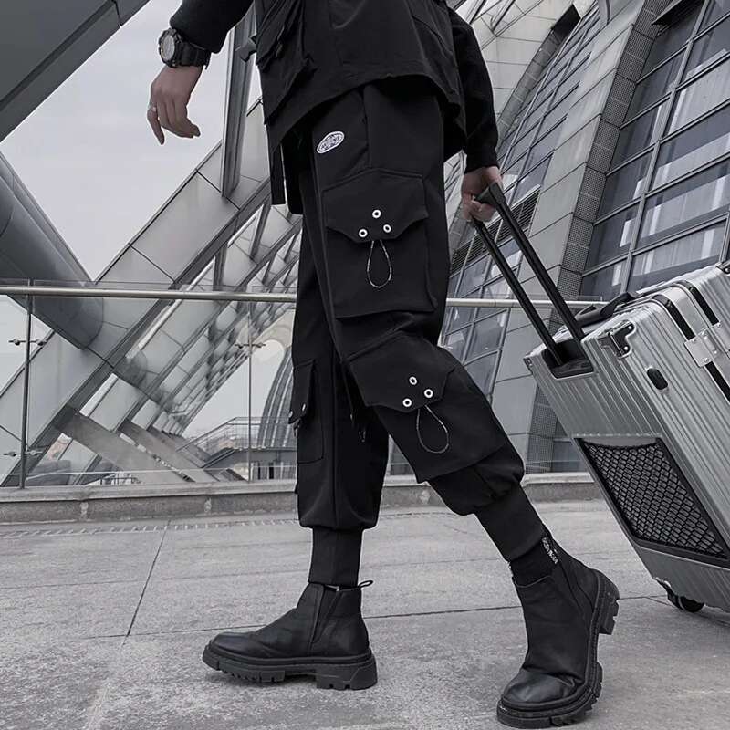 Hksh-男性用安全スタイルカーゴパンツ、ハイストリートファ - Techwear Pants Tactical のレビューと価格