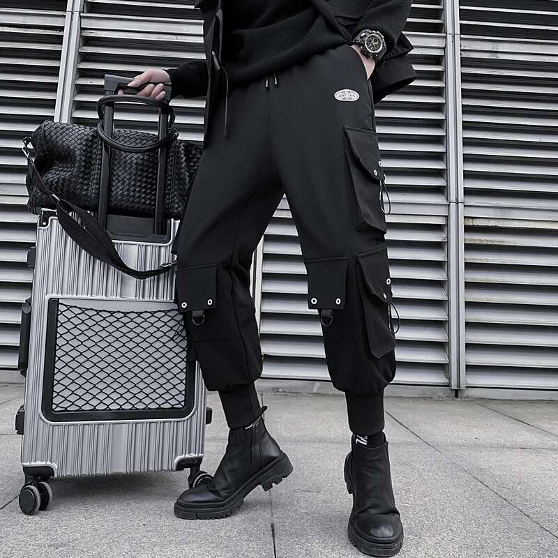 Hksh-男性用安全スタイルカーゴパンツ、ハイストリートファ - Techwear Pants Tactical のレビューと価格