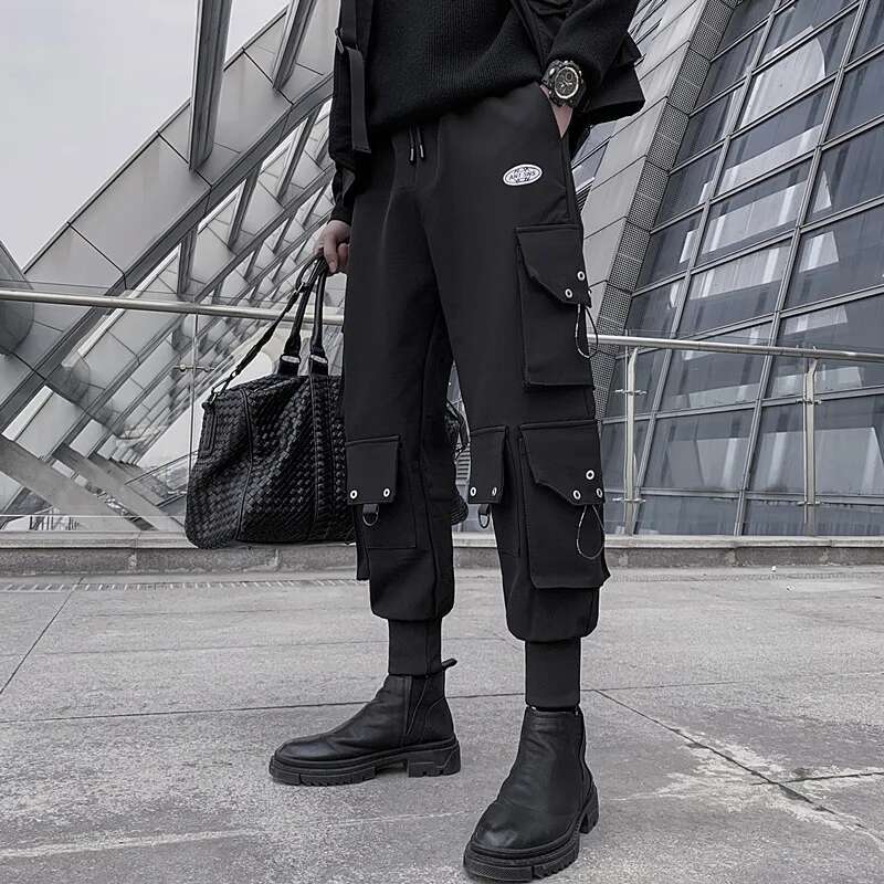 Hksh-男性用安全スタイルカーゴパンツ、ハイストリートファ - Techwear Pants Tactical のレビューと価格