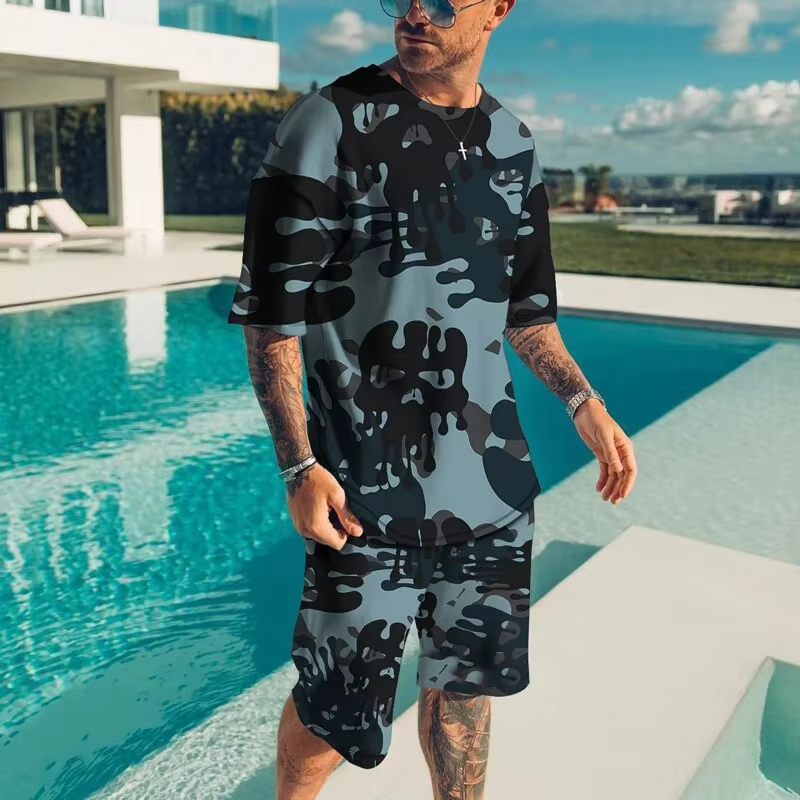 ファッションメンズスポーツウェア夏ビーチ半袖3Dプリントシャ - Street Fashion Tshirt のレビューと価格