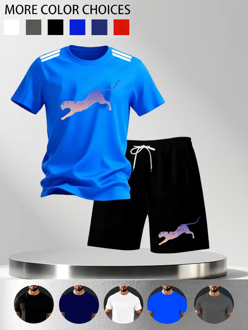 新しいストリートトレンディメンズ夏通気性スポーツウェア半袖シ - Street Fashion In China のレビューと価格