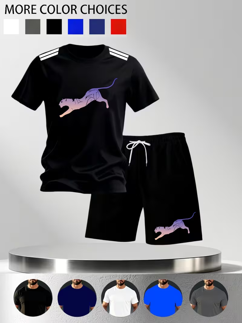 新しいストリートトレンディメンズ夏通気性スポーツウェア半袖シ - Street Fashion In China のレビューと価格