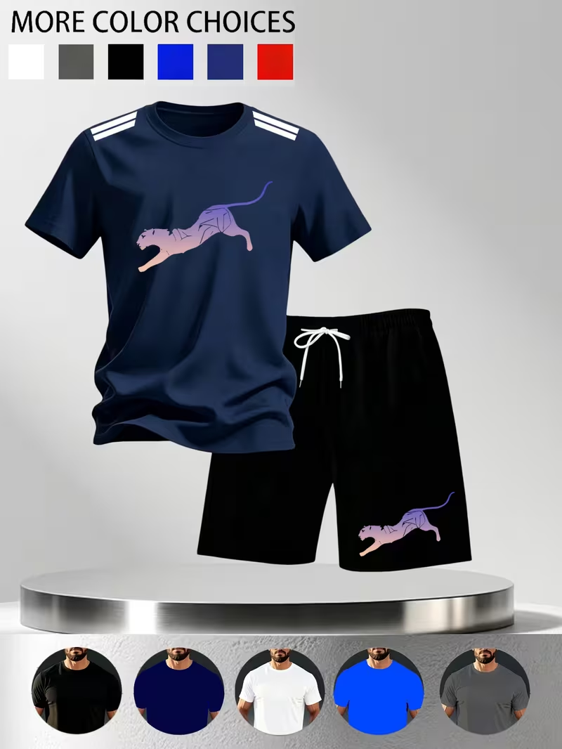 新しいストリートトレンディメンズ夏通気性スポーツウェア半袖シ - Street Fashion In China のレビューと価格