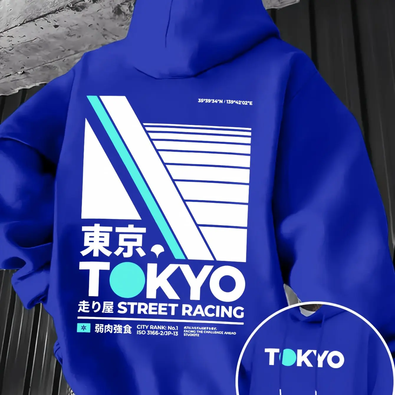 レトロ JDM 東京レーシング両面プリントメンズパーカー漢字 - Street Fashion Guys のレビューと価格