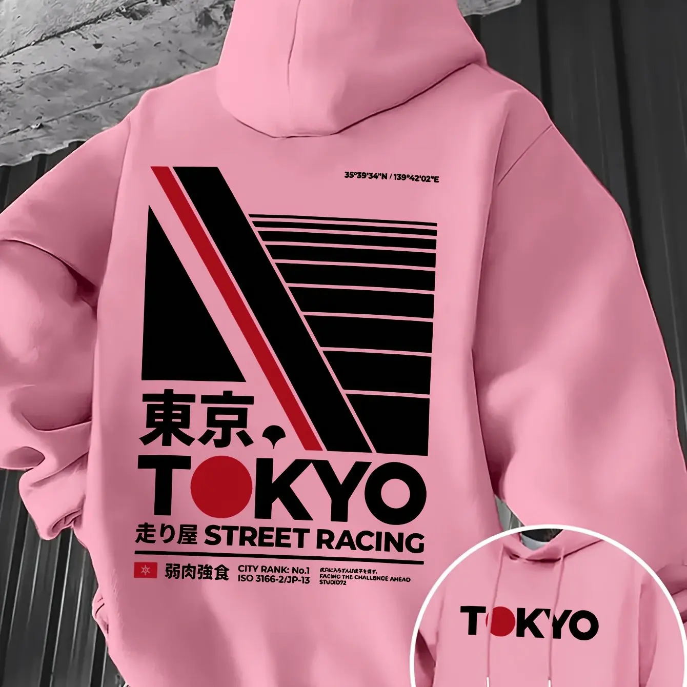 レトロ JDM 東京レーシング両面プリントメンズパーカー漢字 - Street Fashion Guys のレビューと価格