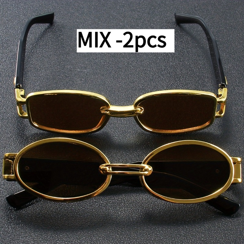 2PC ユニセックスプラスチックファッションオーバルフレーム - Street Fashion Photography のレビューと価格